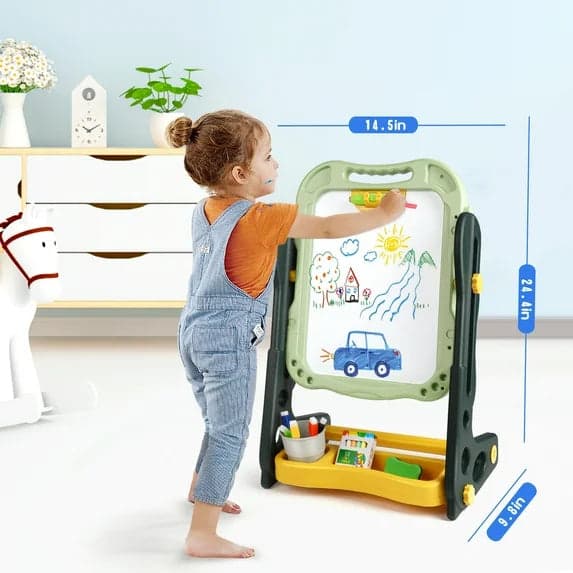 Adjustable Height Double-Sided Magnetic Drawing Board for Kids thumbnail 3