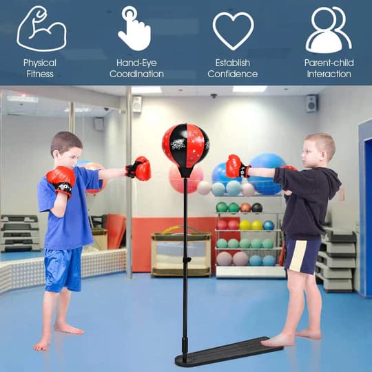 Kids Boxing Stand + Gloves & Pump With Height-Adjustable thumbnail 2