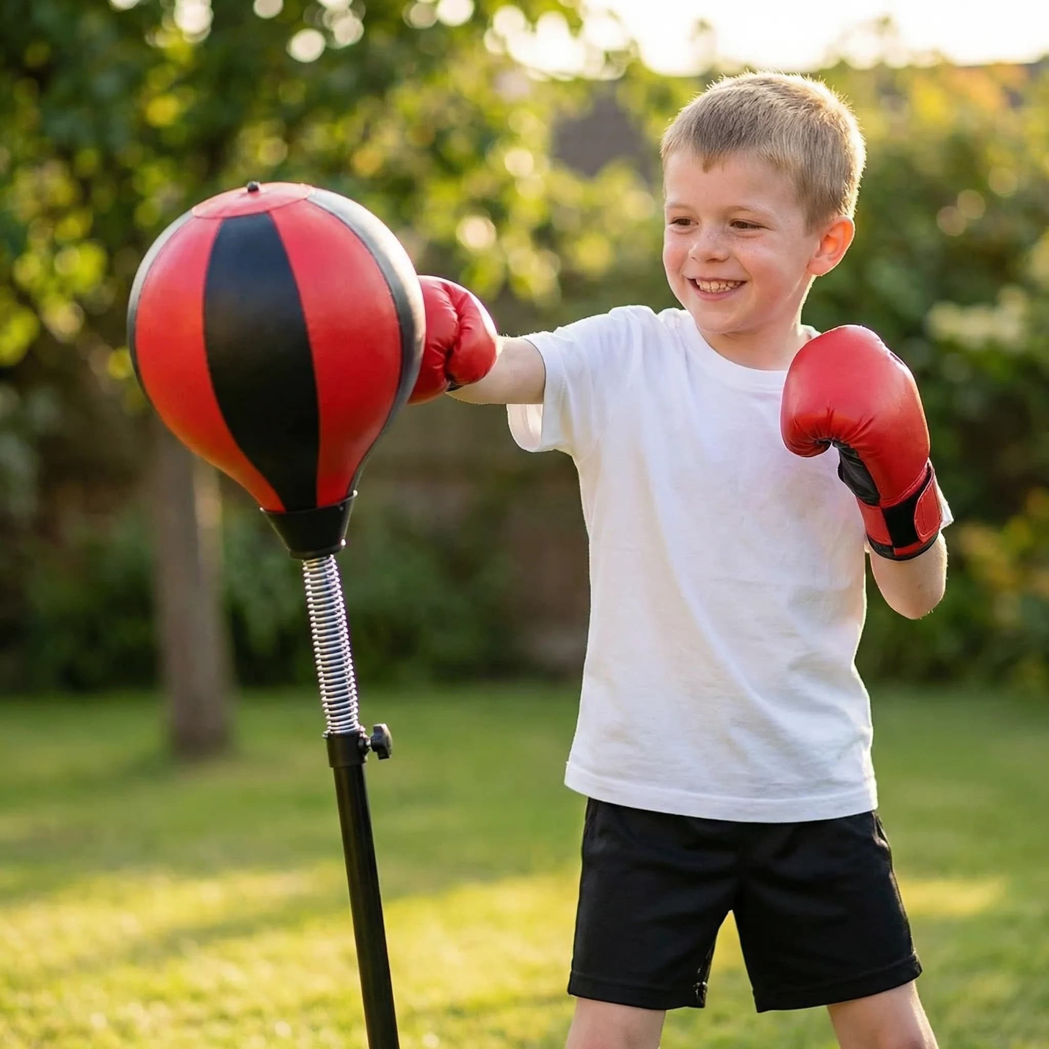 Kids Boxing Stand + Gloves & Pump With Height-Adjustable thumbnail 4