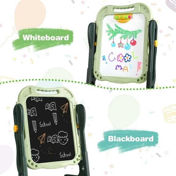 Adjustable Height Double-Sided Magnetic Drawing Board for Kids thumbnail 2